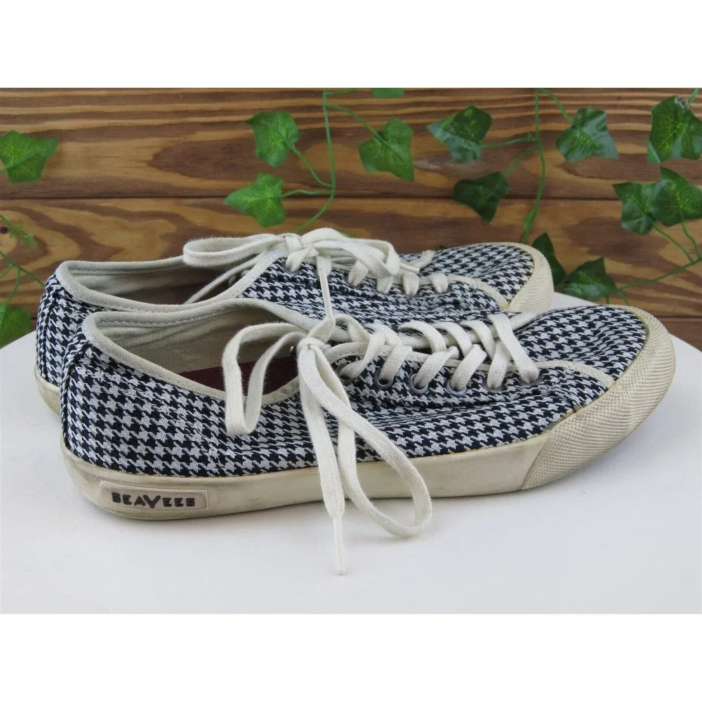 SeaVees Size 8 Sneaker Black Fabric Medium (B, M) Monterey‎ Lace Up Women